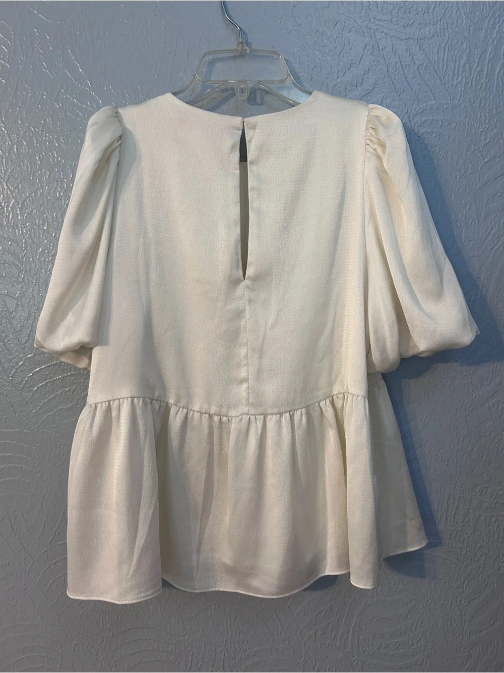 Lilly Pulitzer Cream Puff-Sleeve Peplum Top